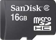 SanDisk 16GB  MicroSDHC Card