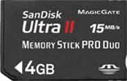 SanDisk Ultra II 4GB Memory Stick PRO Duo Card