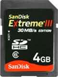 SanDisk Extreme III 4GB SDHC Card