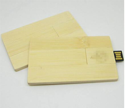 Carbonized Bamboo Card Carved Hollow LOGO USB Flash Drive