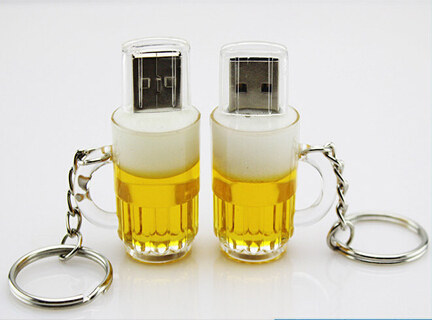 Shenzhen Low Price Promotions of Beer Cup Shape General USB Flash Drive