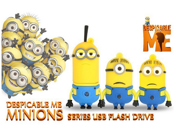 Cute Minions USB Flash Drive Yellow Man Cartoon Usb Memory Stick U Disk 4GB 8GB 16GB 32GB 64GB