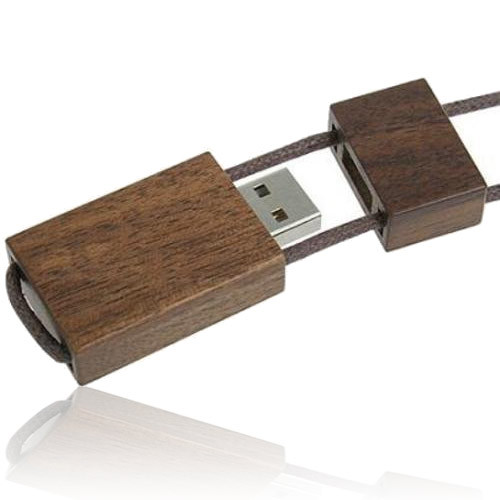 USB Flash Drive - Style Wood Lanyard